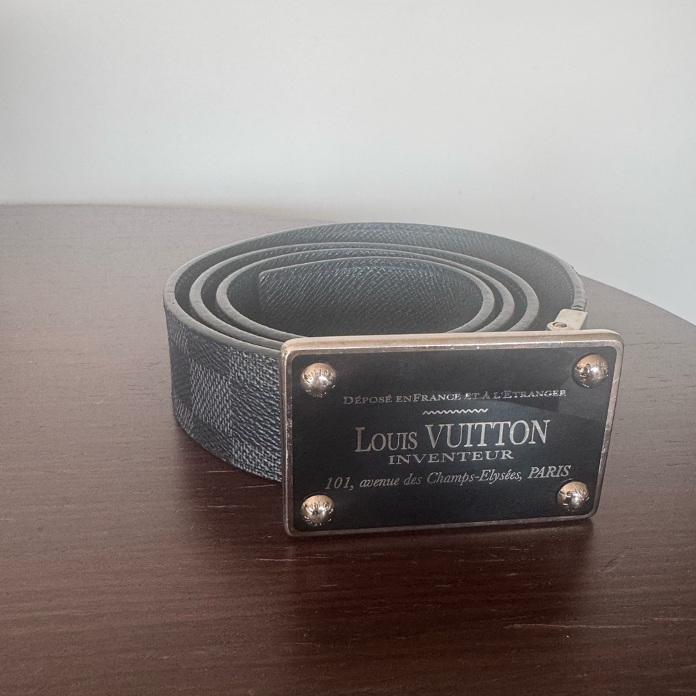Louis Vuitton Black and Silver Belt